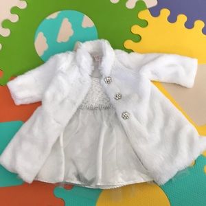 Fancy baby dress with white coat